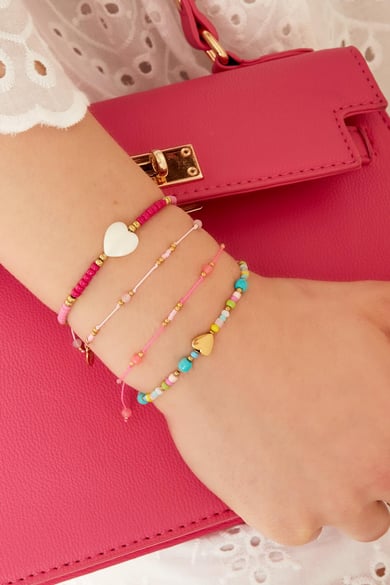 Perlenherzarmband - #summergirls-Kollektion Rosa Glas h5 Bild2